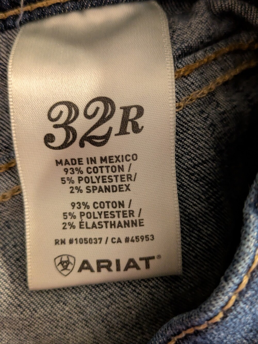 Ariat Dark Blue Jeans with Red & Yellow Floral Embroidery - Picture 5 of 5